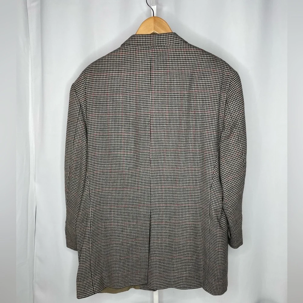 Tommy Hilfiger Houndstooth Wool Blazer Sport Coat Jacket Vintage Union USA made